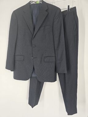 Hickey Freeman Vintage Custom Made Pinstripe Suit 2 Piece Jacket Pants Size 38